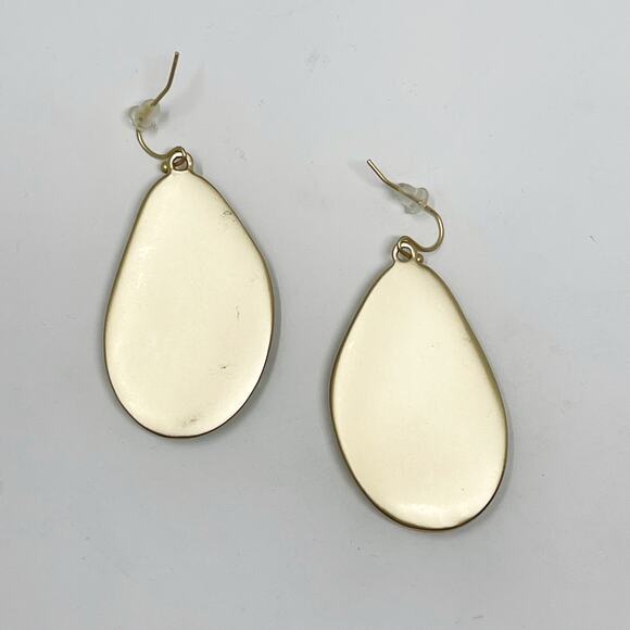 Leopard Print Faux Fur Teardrop Earrings Gold Tone Statement Animal Costume - Picture 4 of 4